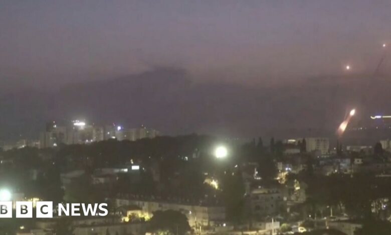 Explosions in Israeli skies as rockets fired from across Lebanon border