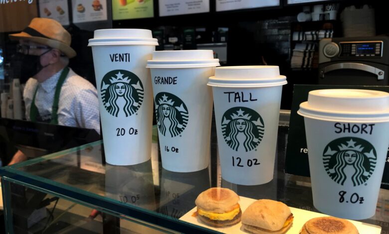 Starbucks shares slid after preliminary results showed sales fell again