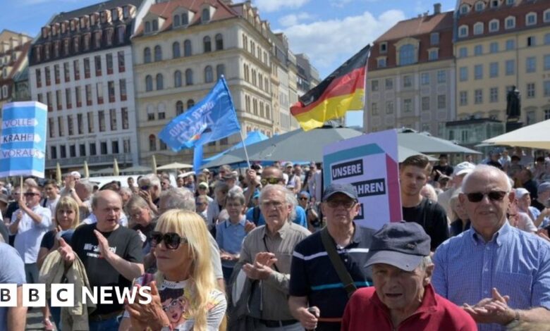 AfD poster in Dresden, eastern Germany