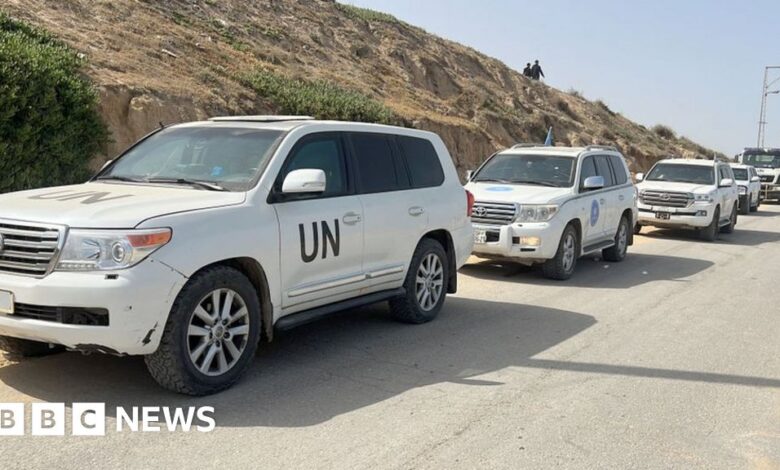 UN car pictured in the Gaza Strip on 23 April