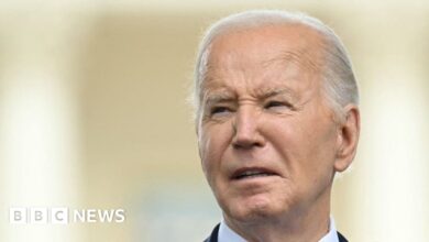 Montage showing US President Joe Biden alongside a wind farm