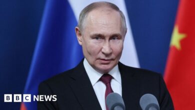 Russian President Vladimir Putin speaks in Harbin, China. Photo: 17 May 2024