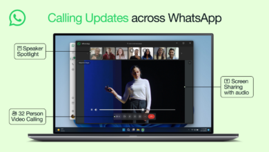 WhatsApp video calls currently support 32 participants, screen sharing, and speaker focus