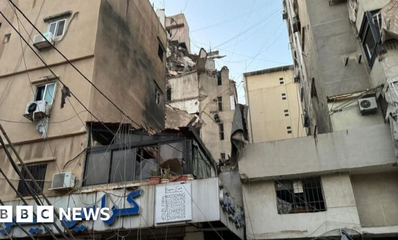 Chaos and damage in Beirut after Israeli airstrike