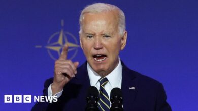 Biden strongly defends Nato as he hosts leaders at summit