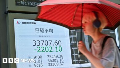 Asian shares fall sharply after sharp declines last week