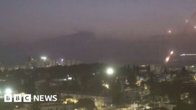 Explosions in Israeli skies as rockets fired from across Lebanon border