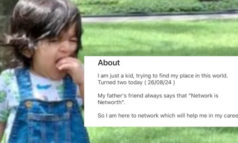 “Career pressure is real”: Indian dad creates LinkedIn profile for 2-year-old son