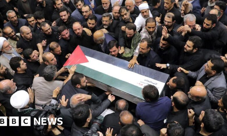 Mourners gather as Hamas leader Haniyeh is buried in Qatar