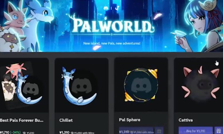 Palworld Discord Shop Avatar Icon and Profile Cosmetic Effects Extended