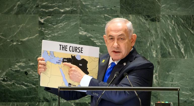 Netanyahu defends Israel at the United Nations; says he came 'to set a record'