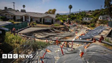 Landslide causes power outage in upscale LA neighborhood