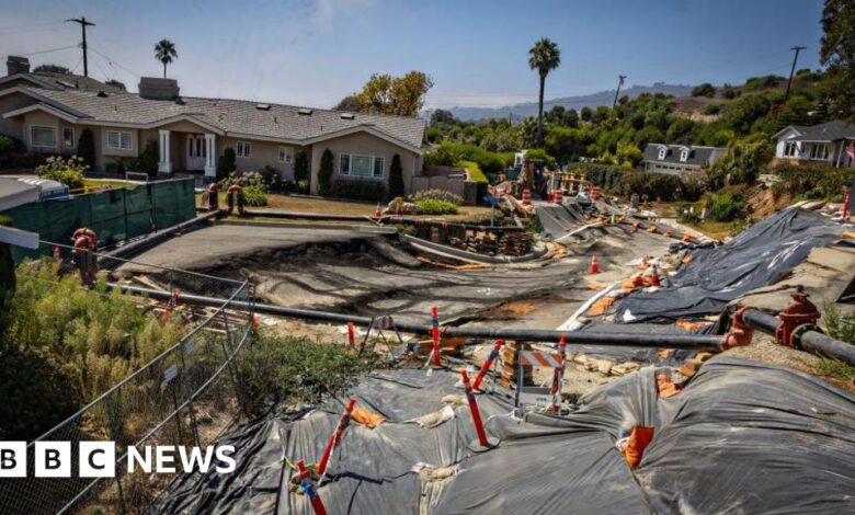 Landslide causes power outage in upscale LA neighborhood