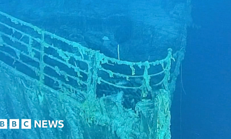 Video shows Titanic missing large section of railing