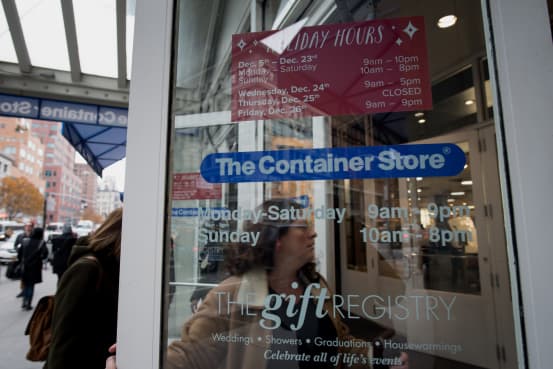 The container store received an investment of 40 million USD from outside