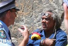 Aboriginal protesters arrested outside the Sydney Opera House