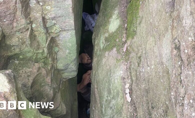 Australian woman was rescued after being stuck upside down among rocks