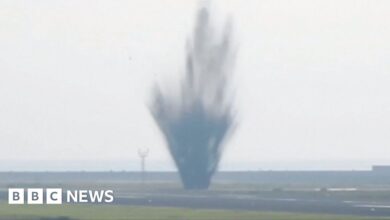 The hidden runway bomb exploded shortly after the plane took off