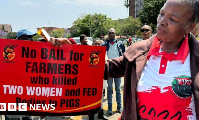 South Africa is outraged by the discovery of a woman's body in a pig pen