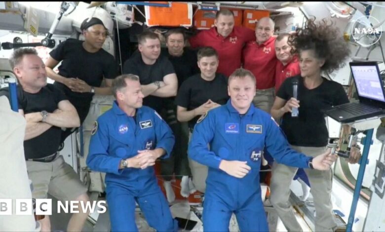 The ISS welcomes the SpaceX crew to the dock