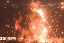 A powerful explosion rocked Beirut at night