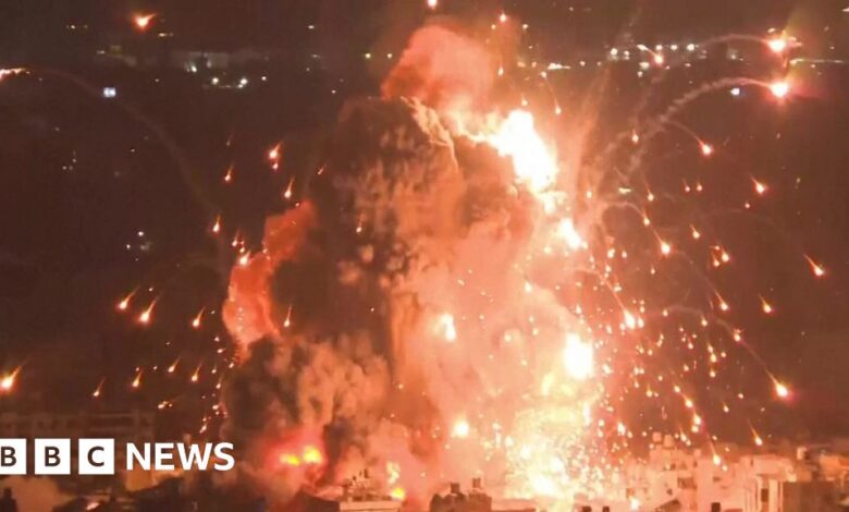 A powerful explosion rocked Beirut at night