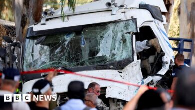 Dozens of people were injured after a truck crashed into a bus station in central Israel