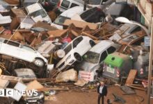 Helicopters and excavators were used to rescue floods that caused chaos in Spain