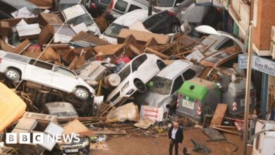 Helicopters and excavators were used to rescue floods that caused chaos in Spain