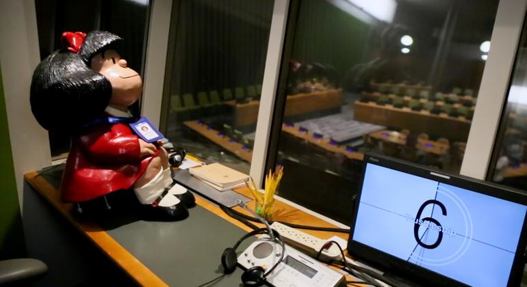 Iconic cartoon character Mafalda fulfills her dream of becoming a United Nations interpreter