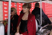 Taylor Swift attended the All-Versace at the Kansas City Chiefs/Denver Broncos game