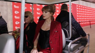 Taylor Swift attended the All-Versace at the Kansas City Chiefs/Denver Broncos game