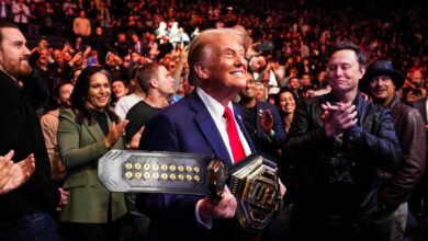 Donald Trump returns to Madison Square Garden for a UFC fight, alongside Elon Musk and his MAGA allies