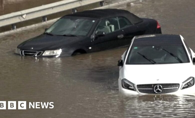 Floods hit Barcelona as warnings warn of torrential rain