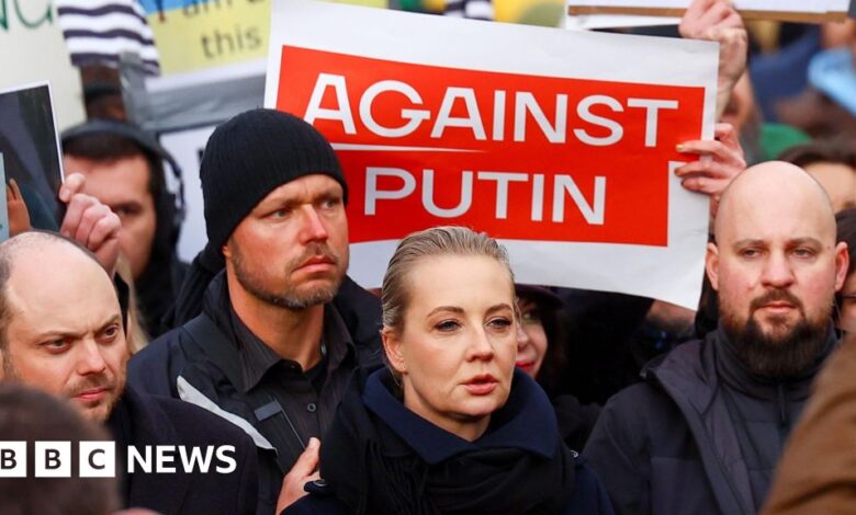 Yulia Navalnaya and the Russian opposition took to the streets in Berlin