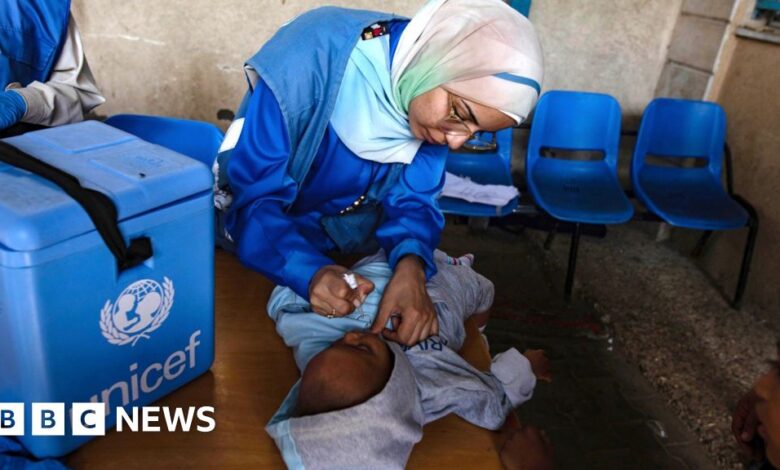 Gaza's polio vaccination program restarts in the north of the territory