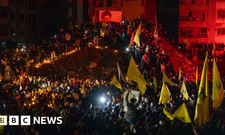 Thousands of people visited the memorial of former Hezbollah leader Hassan Nasrallah