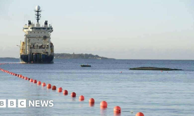 The undersea fiber optic cable between Germany and Finland was cut