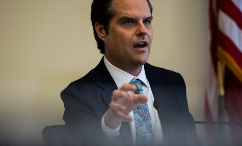 Matt Gaetz, unable to escape sexual misconduct allegations, steps down from leadership of Justice Department