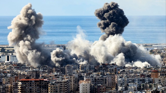 Smoke rises from the site of an Israeli air strike that targeted Beirut’s southern suburbs on Tuesday