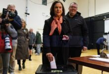 Sinn Féin leader Mary Lou McDonald casting her vote in Dublin