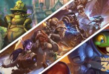 Warcraft 30th Anniversary compilation image, featuring The Undermine from TWW, 30th Anniversary key art, and a card from Hearthstone: Heroes of Starcraft